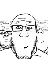closed_mouth glasses laughing multiple_soyjaks mustache smile smirk soyjak stubble subvariant:wholesome_soyjak variant:a24_slowburn_soyjak variant:gapejak variant:markiplier_soyjak // 945x1161 // 218.5KB