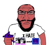 angry arm balding beard chilla's_art closed_mouth clothes fist glasses hair hand i_hate punisher_face puppet_combo red_face soyjak subvariant:science_lover text tshirt variant:markiplier_soyjak // 1175x1080 // 590.4KB