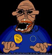 award badge beard black_background brown_skin computer crazy crying distorted european european_union fingers flag flag:european_union glasses half_open_mouth hand keyboard most_obsessed_faggot_award mutt ominous poop red_eyes shitskin smug star_(symbol) subvariant:euromutt sweater typing variant:markiplier_soyjak // 665x698 // 46.4KB