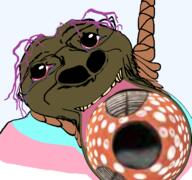 bloodshot_eyes brown_troonjak crying open_mouth rope soyjak suicide tongue transparent_background trend:slopjak variant:bernd // 768x719 // 361.0KB