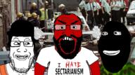 3soyjaks angry are_you_soying_what_im_soying balaclava beard camouflage clothes fume glasses hat i_hate ireland irl_background open_mouth red_skin smile soyjak stubble subvariant:science_lover subvariant:wholesome_soyjak variant:gapejak variant:markiplier_soyjak // 1439x800 // 1.1MB