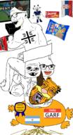 animal aryan baby blond blue_eyes bwc cat clothes computer deformed flag:argentina flag:serbia fundamental_paper_education garf_(user) garfield hat league_of_legends name_tag poop serbia subvariant:jacobson variant:a24_slowburn_soyjak variant:bernd variant:brandon variant:zoomer_on_computer // 1083x2000 // 816.5KB