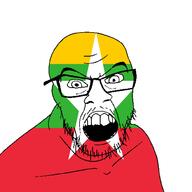 angry country flag glasses jacksepticeye looking_at_you mustache myanmar open_mouth soyjak stubble teeth variant:feraljak youtube // 1500x1500 // 31.5KB
