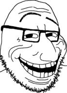 beard glasses meta:Not_OC smile soyjak subvariant:smugtroll template trollface variant:smugjak // 554x772 // 19.6KB