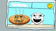 3soyjaks closed_mouth cloud deformed food glasses grin happy oh_my_god_she_is_so_attractive open_mouth pie sky smile smoke soyjak stubble subvariant:grinlook_poggers subvariant:wholesome_soyjak sun variant:coinjak variant:gapejak variant:markiplier_soyjak window // 1280x720 // 341.1KB