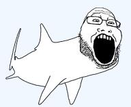 glasses nose open_mouth series:animaljaks shark stubble variant:markiplier_soyjak2 // 2500x2027 // 76.2KB