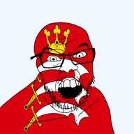 angry british crown england flag flag:middlesex glasses hair looking_at_you middlesex mustache open_mouth soyjak stubble sword teeth united_kingdom variant:feraljak // 1500x1500 // 188.1KB