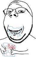 bag bugz_marsh candy confectionary eating food glasses marshmallow open_mouth smile stubble variant:gapejak // 548x871 // 21.7KB