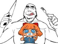 agugu anti_ongezellig artist:ewsu333 baby cannibalism drawing fork knife mymy_(ongezellig) ongezellig pacifer subvariant:hornyson tongue variant:cobson // 1024x768 // 296.0KB