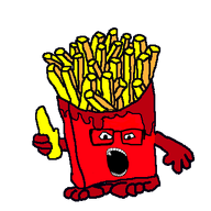 arm box container feet_showing food french_fries fries glasses holding_object objectsoy open_mouth series:foodeez! series:objakt toes transparent transparent_background variant:markiplier_soyjak // 360x360 // 16.4KB