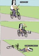 bicycle comic female femcel incel injury subvariant:female_chudjak ted_bundy text trollface variant:chudjak // 706x1018 // 500.1KB