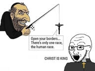 bait christianity clothes glasses happy_merchant open_mouth priest soyjak stubble text variant:soyak // 667x500 // 36.1KB