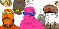 angeleno babyjak blake doll doll_(user) froot froot_(user) glasses kuz ronaldmcdonald_(user) root root_(user) soot soyjak_in soyjak_party variant:feraljak variant:gapejak variant:kuzjak // 2200x1080 // 535.4KB