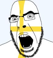 angry county cross flag flag:trøndelag glasses hair looking_to_the_left norway open_mouth soyjak stubble teeth thick_eyebrows transparent_background trøndelag variant:cobson // 721x789 // 26.0KB