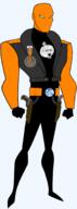 'ru a10_eyes badge black_clothing black_shirt booru booru.soy buff dan dc_comics food full_body gem gun mask muscles muscular_male no_pupils onion orange orange_shirt pistol red_hood robin soybooru transparent_background variant:soyak vegetable weapon // 675x1838 // 189.9KB