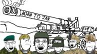 are_you_soying_what_im_soying army artillery beret cigarette closed_mouth clothes ear emr_pattern flockmod frown glasses gun hat helmet howitzer looking_to_the_left m110_howitzer military multicam multiple_soyjaks mustache neutral open_mouth smile soldier soy soyjak stubble subvariant:wholesome_soyjak tank text uniform variant:feraljak variant:gapejak variant:impish_soyak_ears variant:soyak variant:unknown war // 1920x1080 // 1.2MB
