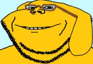animal dog ear glasses janny smile soyjak stubble variant:impish_soyak_ears yellow_skin // 950x654 // 99.4KB