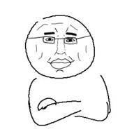 closed_mouth crossed_arms glasses smile soyjak subvariant:chudjak_front variant:chudjak // 294x293 // 22.7KB