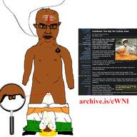 angry bindi bloodshot_eyes british_broadcasting_corporation brown_skin bug chud closed_mouth clothes country countrywar flag flag:india fly full_body glasses india indian magnifying_glass meta:not_a_duplicate mustache naked nsfw pee penis poop small_penis spade speech_bubble speech_bubble_empty subvariant:chudjak_front subvariant:obsessedchud variant:chudjak // 1910x1911 // 910.9KB