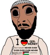 arab beard brown_eyes brown_skin clothes dark_skin germany hat heart i_would_never muslims palestine subvariant:hydrocephason variant:cobson // 1080x1200 // 108.2KB