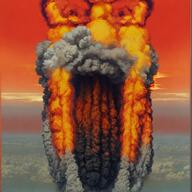 artbreeder bomb explosion glasses meta:ai_generated mushroom_cloud nuclear open_mouth soyjak stubble variant:markiplier_soyjak // 1024x1024 // 1.1MB