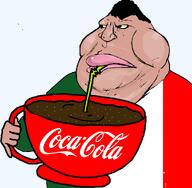 coca_cola cup drinking drinking_straw fat flag:mexico hair hand looking_to_the_left mexico meximutt obese satoko_houjou(namefag) straw variant:meximutt yellow_sclera // 1385x1359 // 140.6KB
