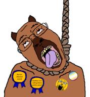 2soyjaks aevann award capybara ear glasses hanging janny map_(pedophile) marsey murdervann open_mouth pedophile rdrama rope soyjak stubble text variant:bernd variant:markiplier_soyjak // 423x457 // 47.4KB