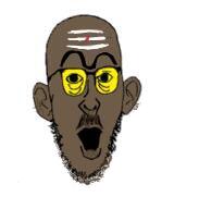brown forehead_lines forehead_mark glasses hindu meta:tagme mustache pajeet shitskin soyjak variant:Cobbert // 183x192 // 13.1KB