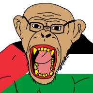 brown_skin flag:palestine glasses meta:tagme monkey open_mouth palestine palestinian variant:monkeyjak yellow_teeth // 852x852 // 31.7KB