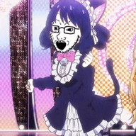 animated anime cat_ear dance dress glasses open_mouth soyjak stubble variant:soyak // 294x359 // 1.9MB