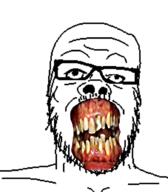 glasses open_mouth soyjak stubble variant:a24_slowburn_soyjak yellow_teeth you_were_one_i_ker // 908x1040 // 335.5KB