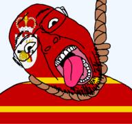 ack animal bird cannon crown dead flag flag:smolensk_oblast glasses hair hanging oblast open_mouth rope russia skin smolensk_oblast soyjak stubble suicide teeth tongue transparent transparent_background variant:bernd white yellow_teeth // 768x719 // 69.7KB