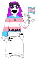 dyed_hair estrogen glasses nintendo nintendo_switch open_mouth painted_nails pronouns soy soylent soylent_(estrogen) soytran tranny transgender_flag variant:soytan video_game // 1060x1722 // 116.1KB
