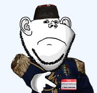 angry frown hello_my_name_is_(sticker) kalpak military_uniform mouth_closed ottoman_empire pointing shading stubble tvrkicwvrriorforyuo_(nameroach) variant:impish_soyak_ears // 1432x1374 // 1.2MB