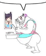 anime catgirl full_body glasses hair meta:op_is_a_shalala_for_not_adding_a_variant_tag mirror mouth_open nas:paxiti purple_hair ren_and_stimpy shaving speech_bubble speech_bubble_empty traced tranny transgender_flag troon variant:unknown // 571x700 // 146.3KB