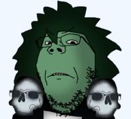 angry colossal_(noobs_vs_zombies_realish) frown green_hair green_skin meta:tagme noobs_vs_zombies_realish roblox skull variant:cobson variant:gapejak // 1000x908 // 312.0KB