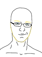 bald blond blue_eyes chud closed_mouth glasses patrick_crusius series:aryan_soyjaks smile smug soyjak stubble subvariant:smug_patrick traced transparent_background // 768x1024 // 33.8KB