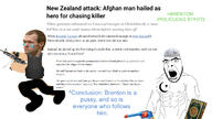 ar-15 arab bluetext brenton_tarrant btfo buff bulletproof_vest coward crying greentext gun historical history islam kufi muscles muscular_male muslim_hat pale_skin pol_(4chan) politics quran religion rifle running tear text toy variant:cobson vest walking white_skin // 1280x720 // 509.1KB