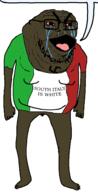 arm black_skin brown_skin crying fat flag hand italy leg quote soyjak speech_bubble speech_bubble_empty stubble swastika text variant:et // 993x1955 // 204.1KB