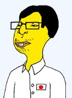 alternate angry asian flag flag:japan glasses hair japan series:muttverse slant_eyes soyjak stubble subvariant:nipmutt template variant:meximutt yellow_skin // 516x704 // 12.3KB