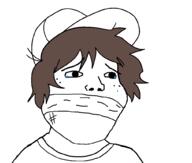 brown_hair cap clothes crying hair hat kidnap no_mouth soyjak subvariant:shoyta tshirt variant:gapejak // 1012x861 // 12.3KB