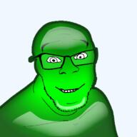 closed_mouth frutiger_aero glasses green_skin happy skeuomorphism smile soyjak stubble teeth transparent_background variant:feraljak // 768x768 // 277.9KB