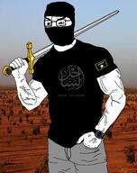 arabic_text balaclava desert isis muscles sword terrorist variant:chudjak // 1514x1910 // 1.2MB