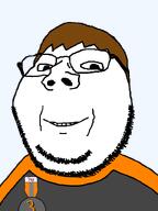 award badge brown_hair dan glasses hair happy orange_shirt smile subvariant:wholesome_soyjak subvariant:wholyjak variant:gapejak white_skin // 600x800 // 39.9KB