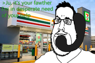 711 background glasses greentext hair open_mouth phone scientoloju_(user) soyjak stubble subvariant:scientolodad variant:scientolojak // 1080x720 // 711.6KB