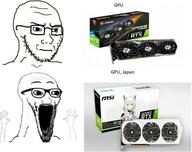 anime closed_mouth concerned glasses gpu hand hands_up hololive open_mouth shirakami_fubuki soyjak stretched_mouth stubble subvariant:soyak_(irritated) text thing_japanese variant:excited_soyjak variant:soyak vtuber // 599x475 // 58.1KB