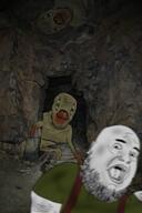 2soyjaks arm beard clothes coal concerned ear frown full_body glasses hand hat horror leg mine miner miner_helmet monster sad scared soyjak stubble suspenders tongue variant:fatjak variant:feraljak variant:soyak // 474x711 // 439.2KB