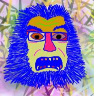 beard glasses hair open_mouth soyjak trend:colorjak variant:soydoz // 600x610 // 391.3KB