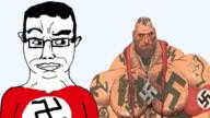 bald eagle fist flag:nazi_germany glasses hair heavy_(tf2) heavy_weapons_guy mge nazi_germany nazism necklace schutzstaffel swastika tattoos transparent_background variant:chudjak waffenss white_skin // 1920x1080 // 1.5MB