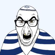 artist:toniylijani clothes gold hair hat israel judaism kike kippah open_mouth payot scarf series:kikejaks star_of_david stubble tooth variant:slitherjak // 1024x1024 // 25.7KB